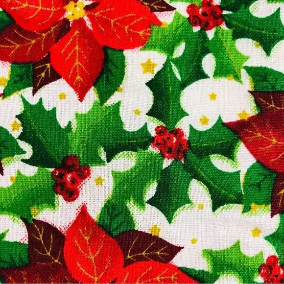 NWT Holiday Time Hot Pad Kitchen Set Christmas Design Santa Red Poinsettias - Picture 6 of 16